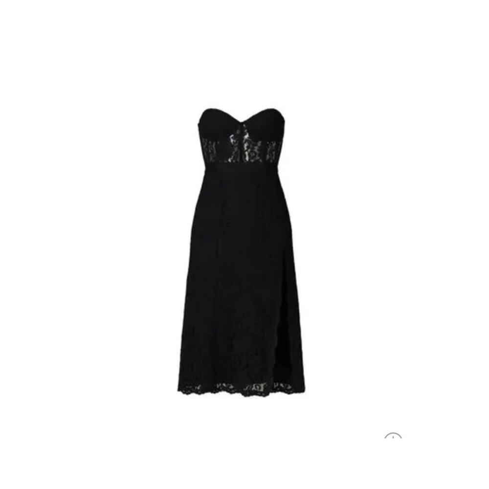 Fame‎ & Partners Black Lace Mariposa Dress Knee Length Size 2 - Picture 3 of 12
